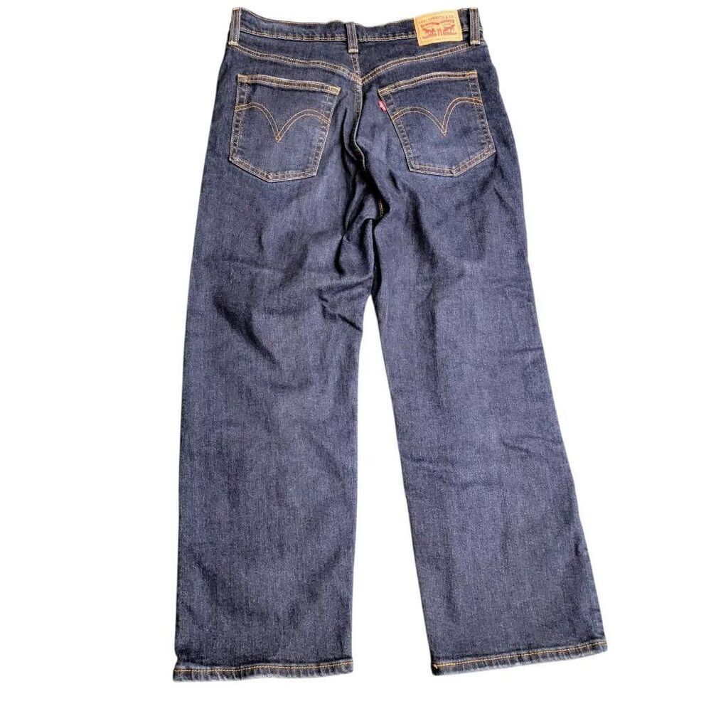 Levi's Ribcage Straight Ankle Buttonfly Ripped Torn Distressed Denim Blue Jeans - Picture 5 of 12